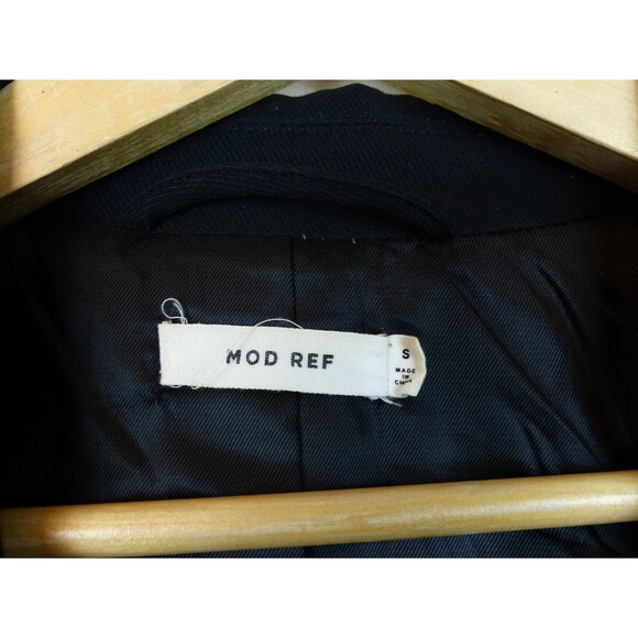 Mod Ref Blazer Womens S Black Twill Longline Open Front Jacket Minimalist Preppy - Picture 6 of 10
